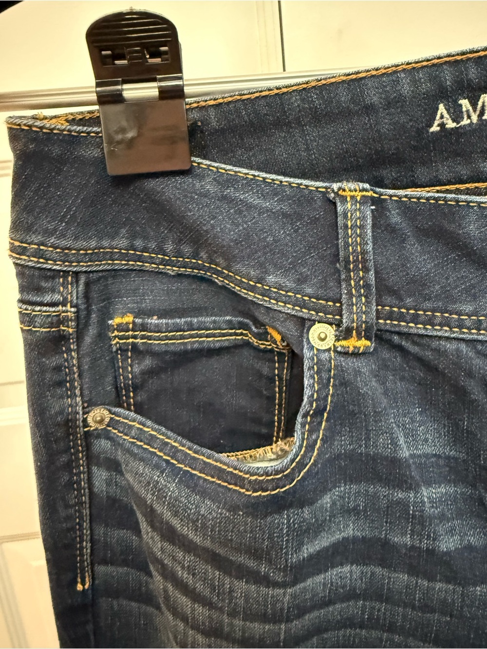 American Eagle Outfitters Dark Blue Flare Jeans - Picture 4 of 9